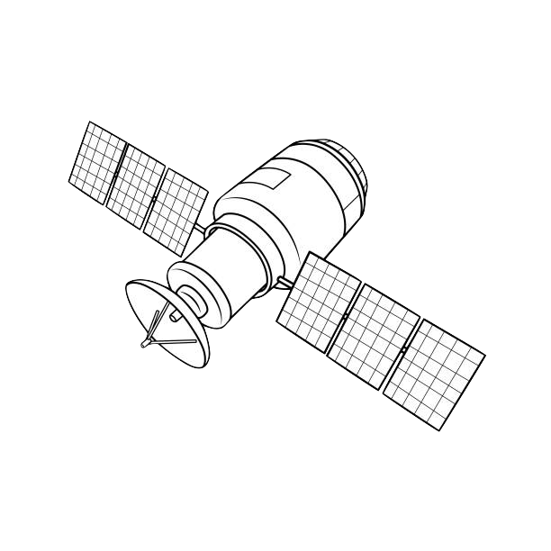 logo of white satallite outline